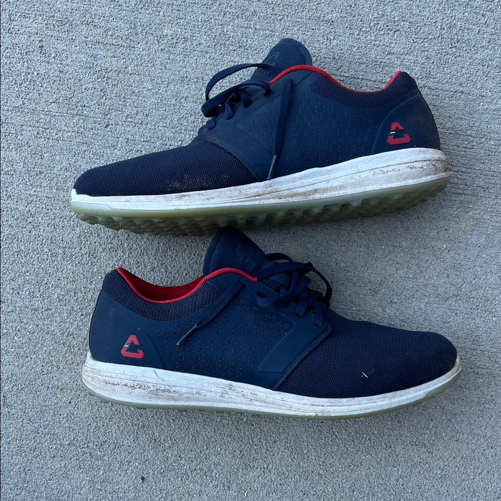 Travis Mathew Navy and Red Golf Shoes